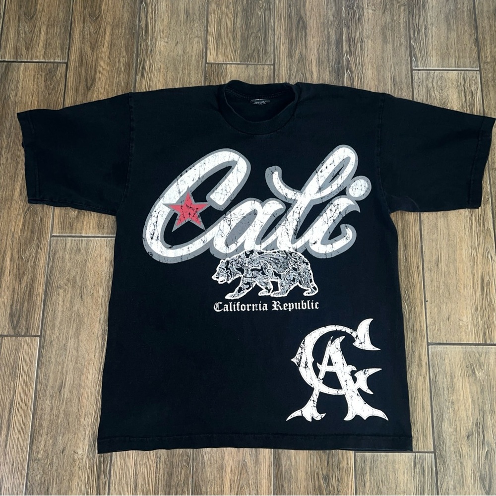 Vintage Pro-Tag Cali Bear T Shirt-XL Black Short Sleeve